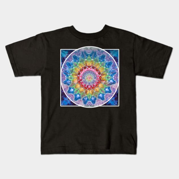 Tie Dye Meditation Mandala spiritual boho hippie phish dead head garcia weir Kids T-Shirt by Aurora X